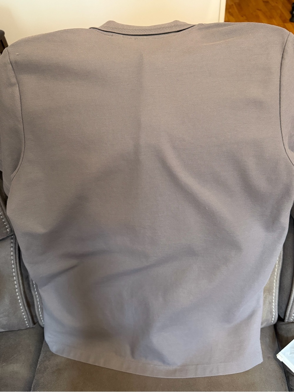 Burberry Men’s short sleeve Grey Polo with Signature Check size L - Picture 4 of 5
